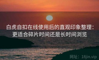 白虎自扣在线使用后的直观印象整理：更适合碎片时间还是长时间浏览