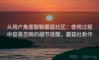 从用户角度聊聊蘑菇社区：使用过程中容易忽略的细节提醒，蘑菇社新作