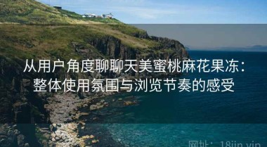 从用户角度聊聊天美蜜桃麻花果冻：整体使用氛围与浏览节奏的感受