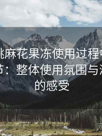 天美蜜桃麻花果冻使用过程中发现的一些细节：整体使用氛围与浏览节奏的感受