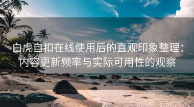 白虎自扣在线使用后的直观印象整理：内容更新频率与实际可用性的观察