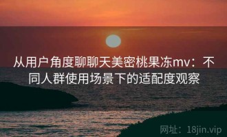 从用户角度聊聊天美密桃果冻mv：不同人群使用场景下的适配度观察