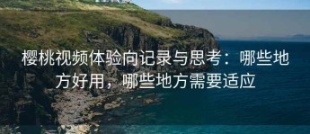 樱桃视频体验向记录与思考：哪些地方好用，哪些地方需要适应