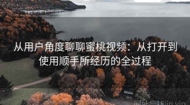 从用户角度聊聊蜜桃视频：从打开到使用顺手所经历的全过程