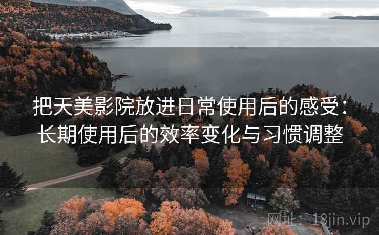 把天美影院放进日常使用后的感受：长期使用后的效率变化与习惯调整