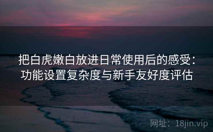 把白虎嫩白放进日常使用后的感受:功能设置复杂度与新手友好度评估 把白虎嫩白放进日常使用后的感受:功能设置复杂度与新手友好度评估