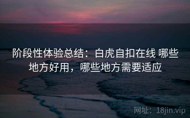 阶段性体验总结:白虎自扣在线 哪些地方好用,哪些地方需要适应 阶段性体验总结:白虎自扣在线 哪些地方好用,哪些地方需要适应