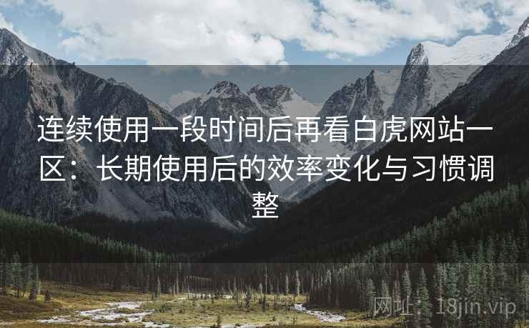 连续使用一段时间后再看白虎网站一区：长期使用后的效率变化与习惯调整